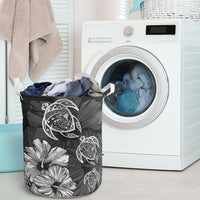 Hibiscus Turtles Hawaii Laundry Basket White AH - Polynesian Pride