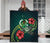 Vanuatu Polynesian Premium Quilt - Green Turtle Hibiscus - Polynesian Pride