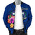 Samoa Polynesian Men's Bomber Jacket - Floral With Seal Blue - Polynesian Pride