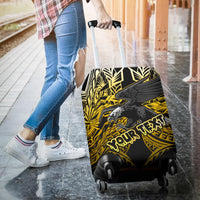 Samoa Polynesian Custom Personalised Luggage Covers - Eagle Tribal Pattern Yellow - Polynesian Pride