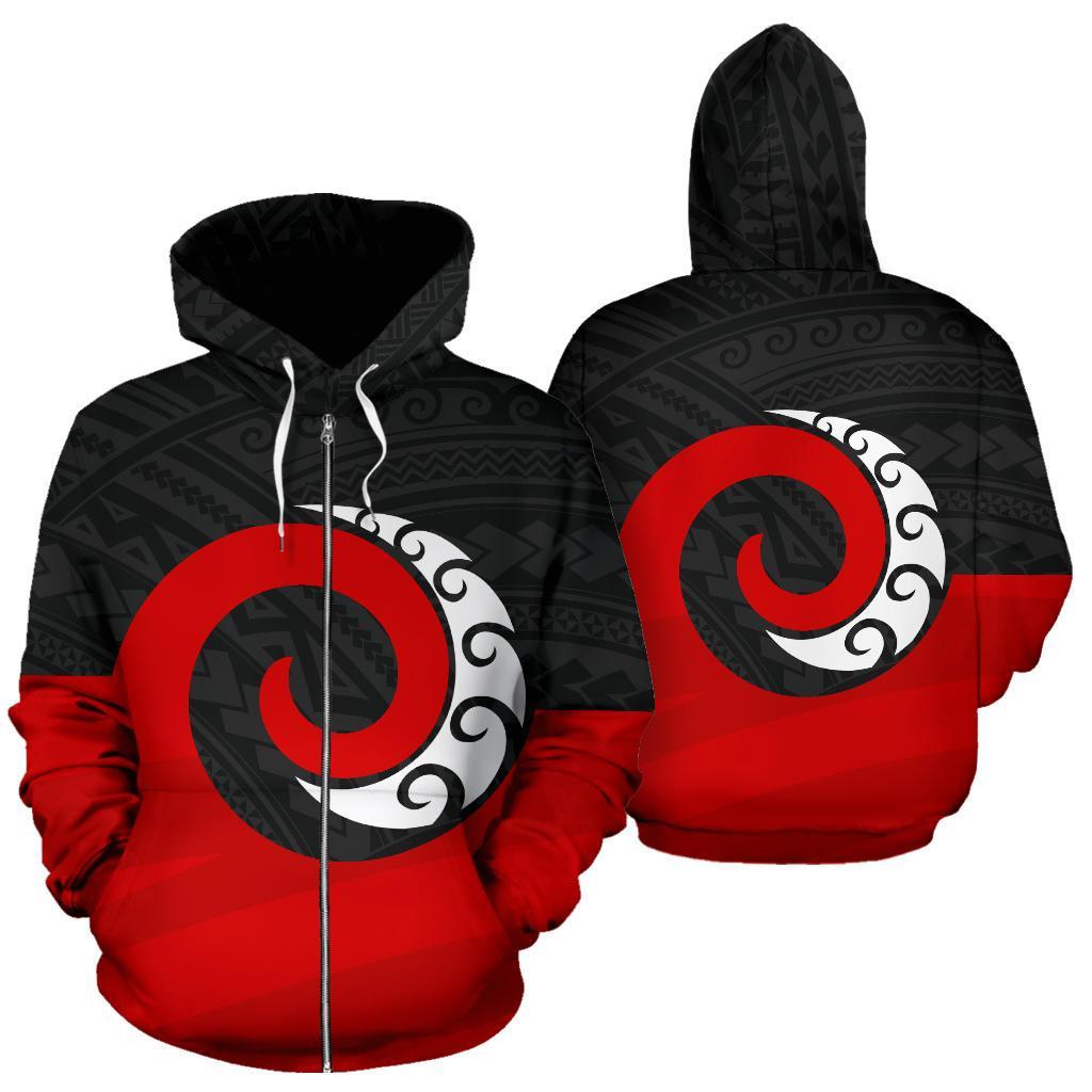 New Zealand Maori Koru Zip up Hoodie - Polynesian Pride