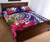 Hawaii Polynesian Turtle Tropical Hibiscus Plumeria Quilt Bet Set - Purple - Polynesian Pride
