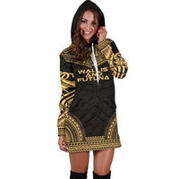 Wallis And Futuna Women's Hoodie Dress - Polynesian Gold Chief - Polynesian Pride