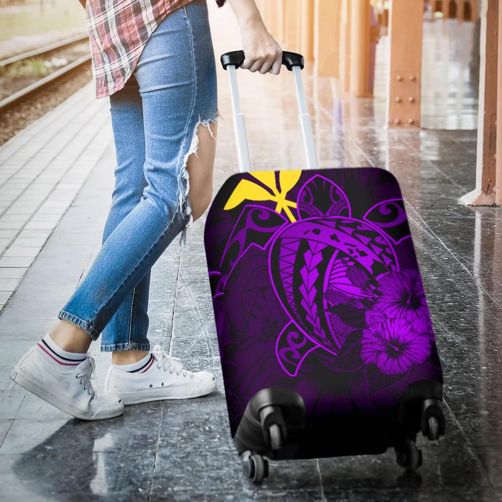 Hawaii Hibiscus Luggage Cover - Harold Turtle - Purple - Polynesian Pride