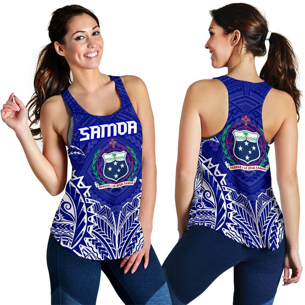 Samoa Premium Racerback Tank A7 Blue - Polynesian Pride