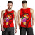 Tonga Polynesian Men's Tank Top - Floral With Seal Red Red - Polynesian Pride