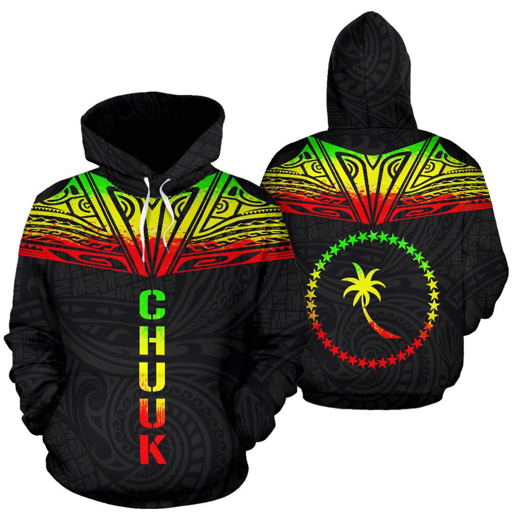 Chuuk All Over Hoodie Reggae Neck Style Unisex Mix - Polynesian Pride