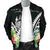 New Caledonia Men's Bomber Jacket - New Caledonia Coat of Arms & Polynesian Tropical Flowers White - Polynesian Pride