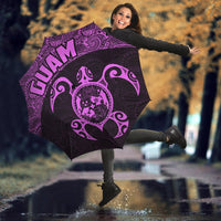 Guam Umbrella Turtle Coat of Arms Polynesian Pattern Violet - Polynesian Pride
