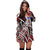 Tahiti Women's Hoodie Dress - Tribal Flower Special Pattern Red Color - Polynesian Pride