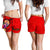 Tahiti Polynesian Custom Personalised Women's Shorts - Floral With Seal Red Red - Polynesian Pride