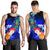 Tahiti Custom Personalised Men's Tank Top - Humpback Whale with Tropical Flowers (Blue) - Polynesian Pride