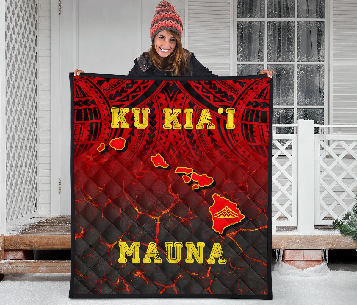 Hawaii Quilt - Premium Quilt - Protect Mauna Kea Map - Polynesian Pride
