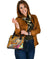 Samoa Custom Personalised Shoulder Handbag - Turtle Plumeria (Gold) - Polynesian Pride