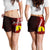 New Caledonia Polynesian Custom Personalised Women's Shorts - Coat Of Arm With Hibiscus Women Red - Polynesian Pride