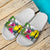 New Caledonia Custom Personalised Slide Sandals White - Turtle Plumeria Banana Leaf - Polynesian Pride