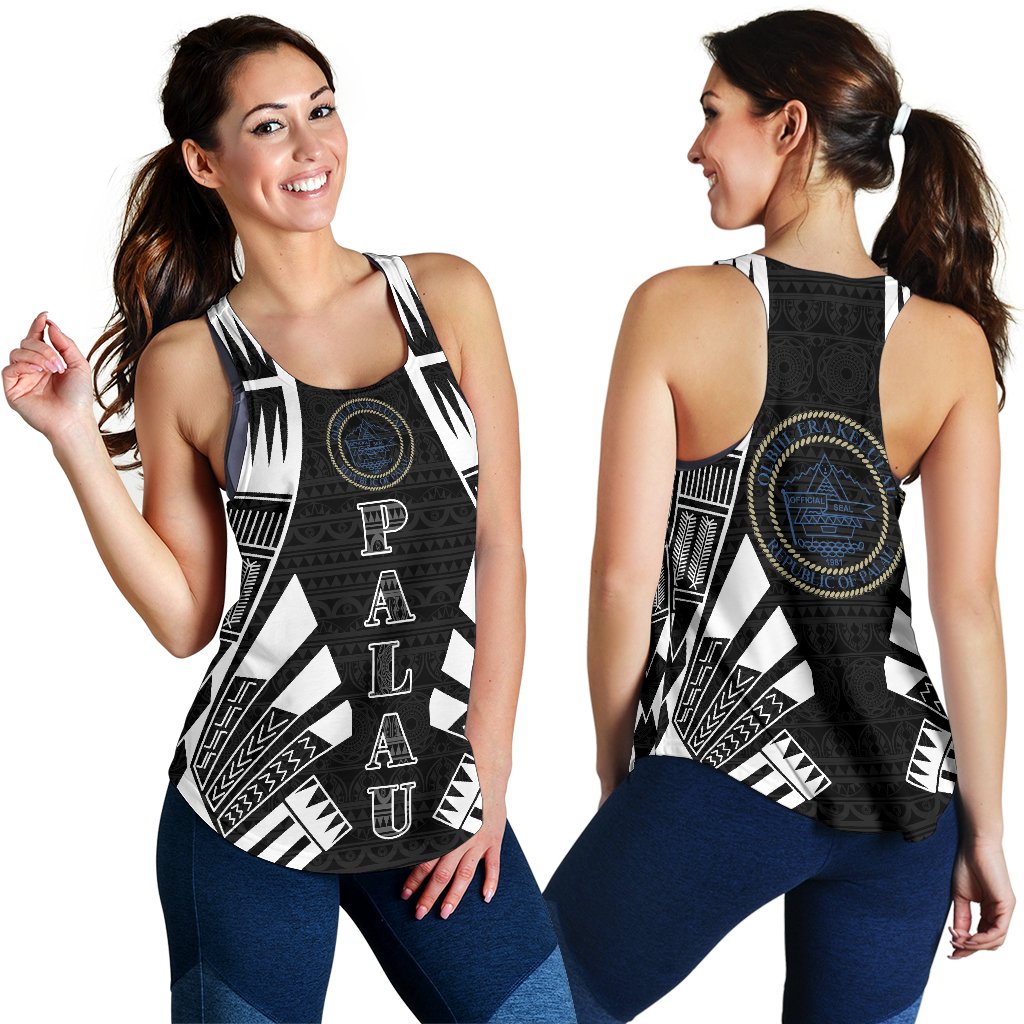 Palau Women Racerback Tank - Polynesian Tattoo Black - Polynesian Pride