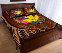 Hawaii Kanaka Maoli Quilt Bed Set - Polynesian Hook And Hibiscus - Polynesian Pride