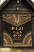 Fiji Premium Quilt - Fiji Coat Of Arms Polynesian Chief Gold Version - Polynesian Pride