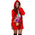 Guam Polynesian Women's Hoodie Dress - Floral With Seal Red - Polynesian Pride