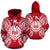 French Polynesia Polynesian ll Over Hoodie Map Red White Unisex Red nd White - Polynesian Pride