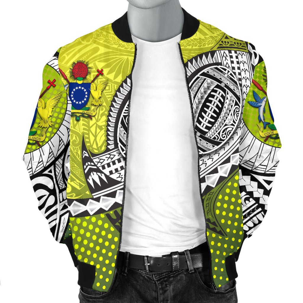 (Custom Personalised) Cook Islands Rugby Men's Bomber Jacket Version Special - Polynesian Pride