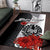 Tahiti Polynesian Custom Personalised Are Rug - Coat Of Arm With Hibiscus White - Polynesian Pride