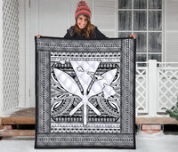 Hawaii Polynesian Kanaka Maoli Premium Quilt White - Polynesian Pride