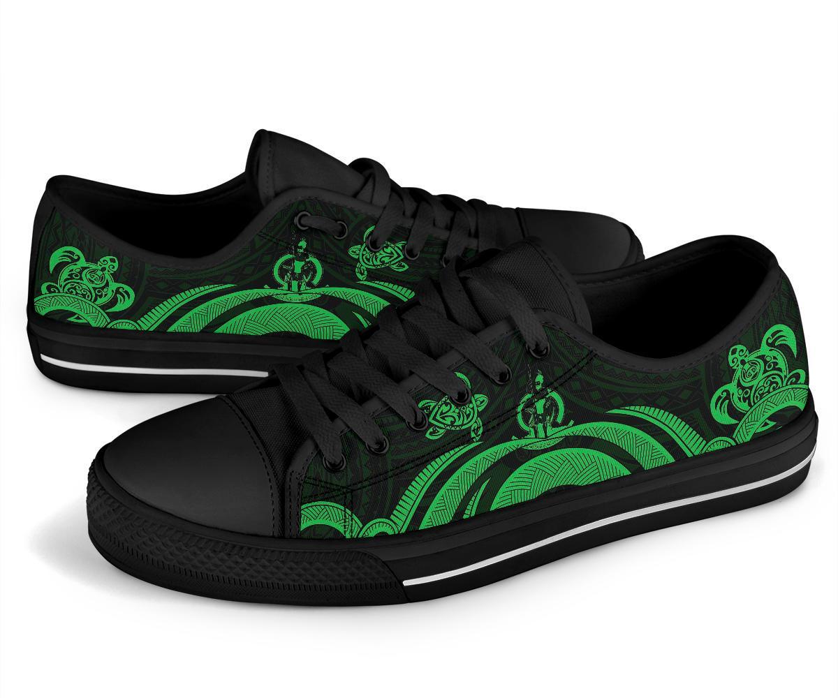 Vanuatu Low Top Canvas Shoes - Green Tentacle Turtle - Polynesian Pride