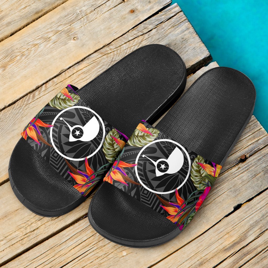 Yap Slide Sandals - Polynesian Hibiscus Pattern - Polynesian Pride