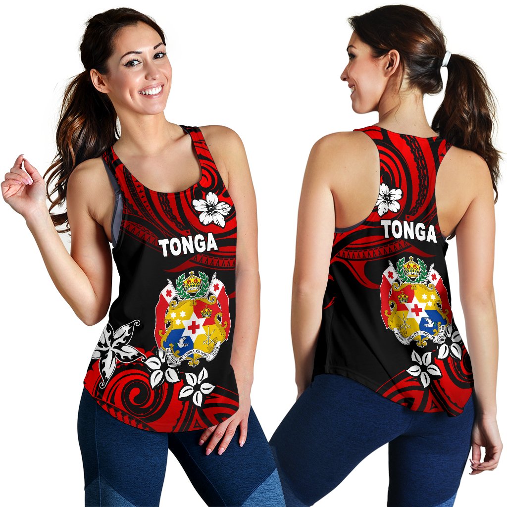 Mate Ma'a Tonga Rugby Women's Racerback Tank Polynesian Unique Vibes - Red - Polynesian Pride