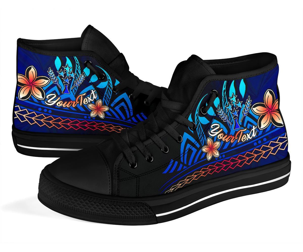 Kosrae Custom Personalised High Top Shoes Blue - Vintage Tribal Mountain - Polynesian Pride