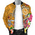 Tahiti Men's Bomber Jacket - Turtle Plumeria (Gold) - Polynesian Pride