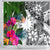 Nauru Shower Curtain White - Turtle Plumeria Banana Leaf - Polynesian Pride