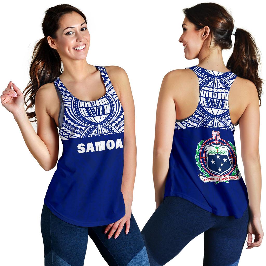 Samoa Women's Racerback Tank - Polynesian Style Blue - Polynesian Pride