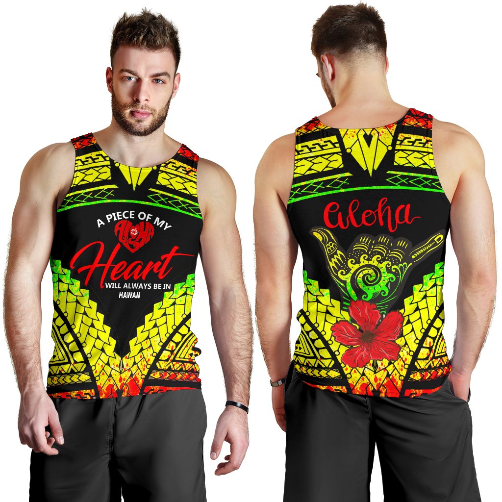 Hawaii Men's Tank Top - A Piece Of My Hearts Reggae - Polynesian Pride