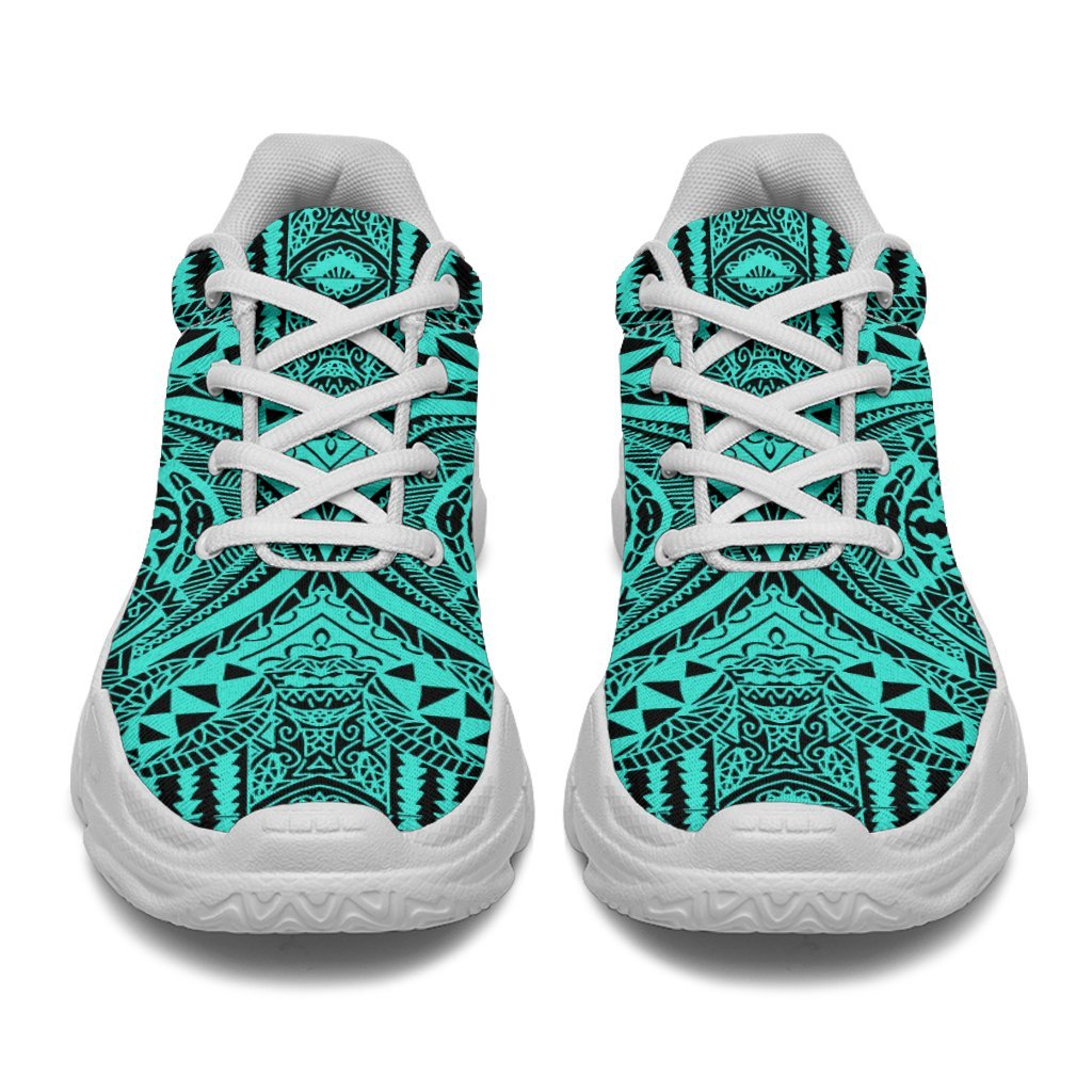 Polynesian Symmetry Turquoise Chunky Sneakers - Polynesian Pride