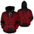 New Caledonia Polynesian ll Over Hoodie Map Red Unisex Red - Polynesian Pride