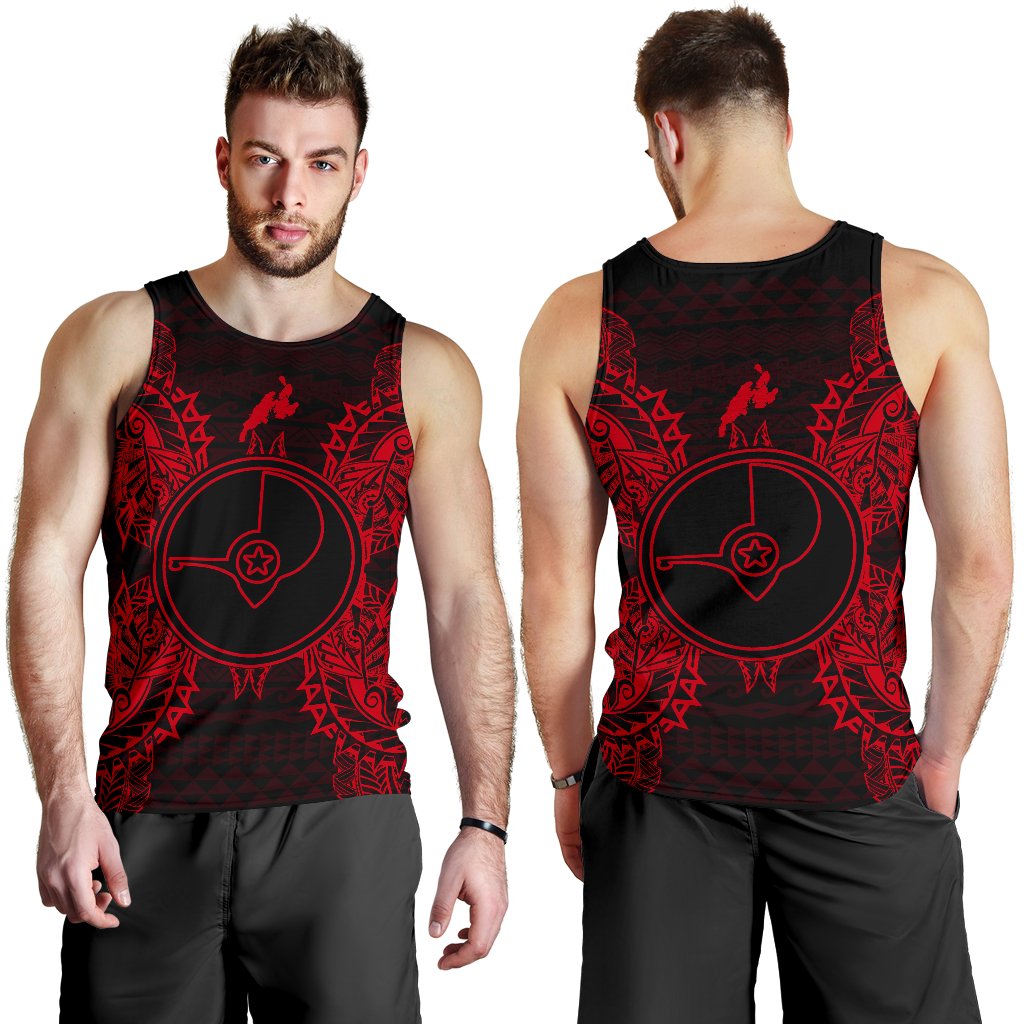 Yap Polynesian Men Tank Top Map Red - Polynesian Pride