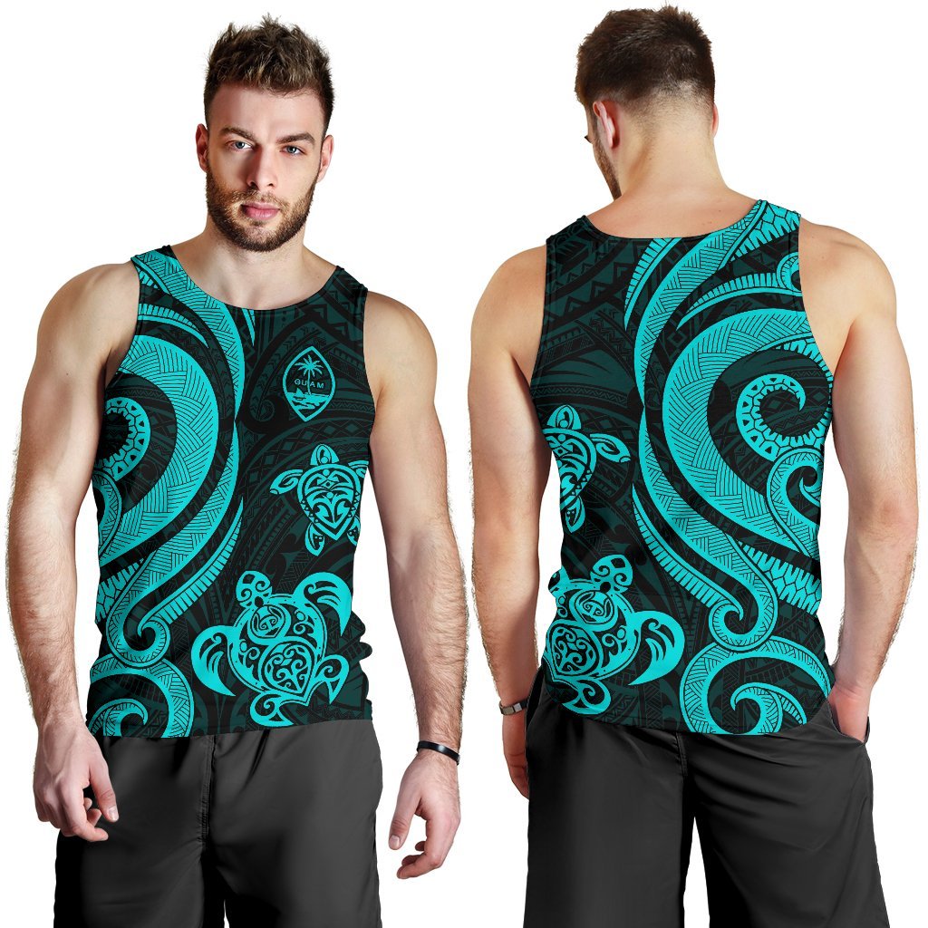 Guam Men's Tank Top - Turquoise Tentacle Turtle - Polynesian Pride