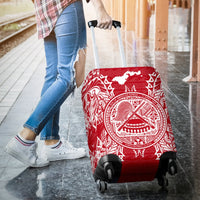American Samoa Polynesian Luggage Covers Map Red White - Polynesian Pride