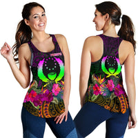 Pohnpei Women's Racerback Tank - Summer Hibiscus - Polynesian Pride
