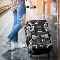 Fiji Polynesian Luggage Covers Map Black - Polynesian Pride