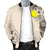 Palau Men's Bomber Jacket - The Beige Hibiscus - Polynesian Pride