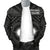 Marshall Men's Bomber Jacket - Marshall Seal With Polynesian Tattoo Style ( Black) - Polynesian Pride