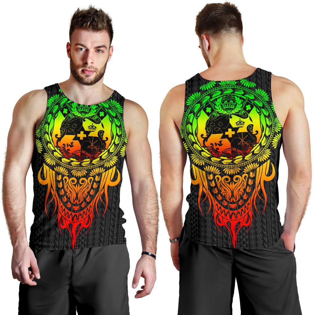 Tonga Polynesian Men's Tank Top - Tattoo Pattern With Seal Reggae Reggae - Polynesian Pride