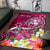 Tonga Custom Personalised Area Rug - Turtle Plumeria (Pink) Pink - Polynesian Pride