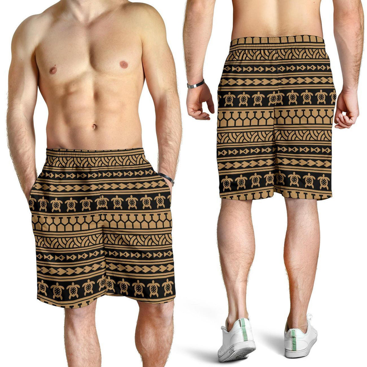 Polynesian Tattoo Tribal Gold Men's Short - Polynesian Pride