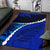 Paua Shell Maori Silver Fern New Zealand Area Rug Cobalt - Polynesian Pride