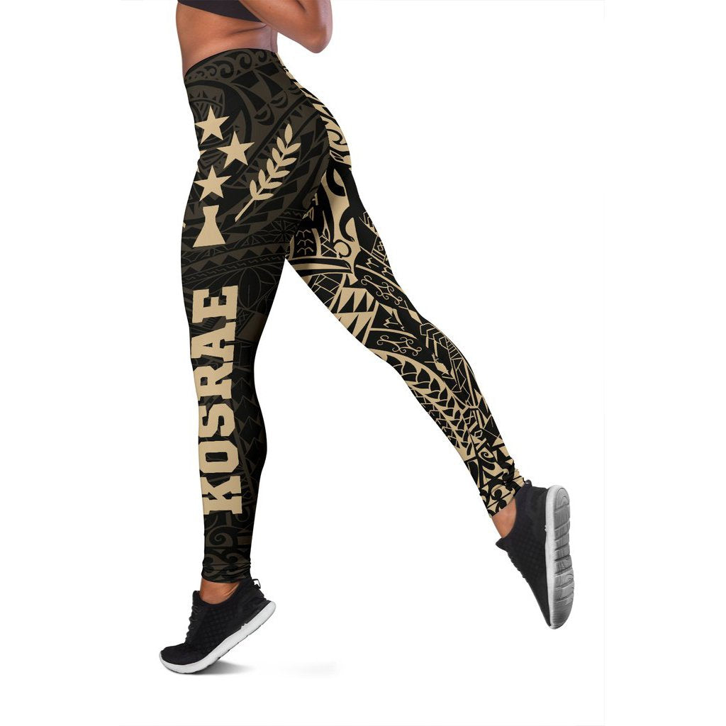 Kosrae Micronesia Tattoo Leggings A7 Black - Polynesian Pride